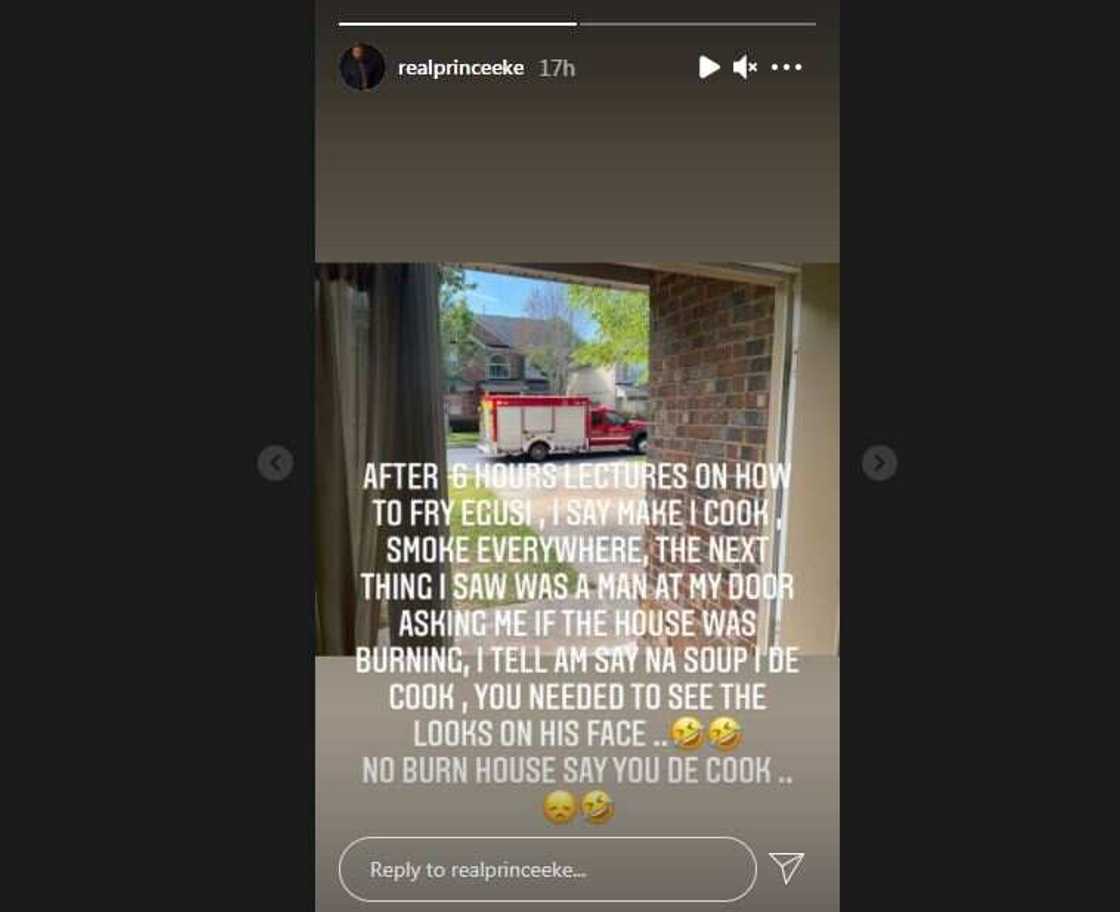 After 6-Hour Lecture on Cooking Egusi, Fire Service Gets Called As Actor Prince Eke Nearly Burns Down House After 6-Hour Lecture on Cooking Egusi, Fire Service Gets Called As Actor Prince Eke Nearly Burns Down House