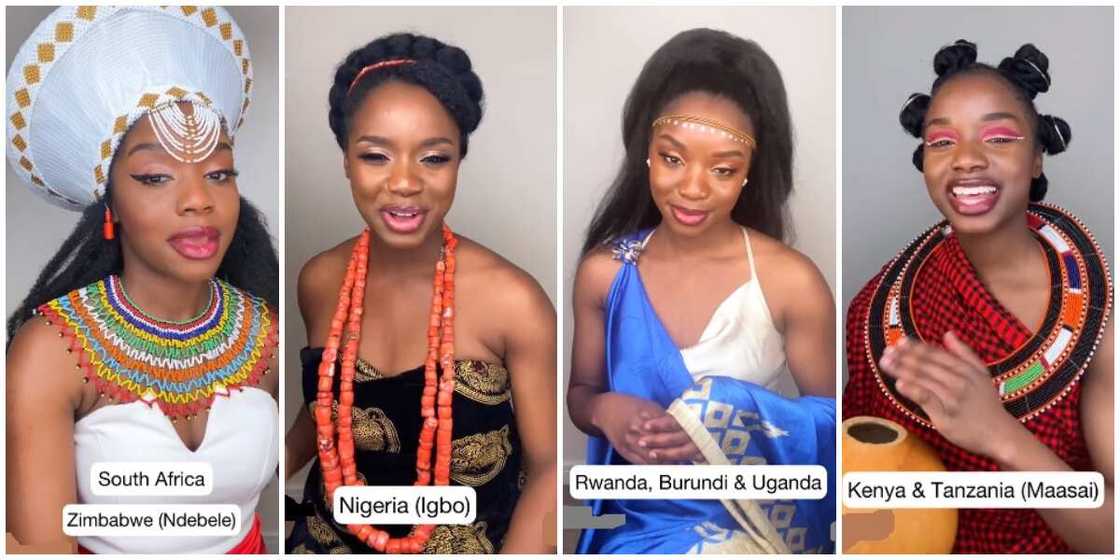 Photos of the lady in different African attires. Photos of the lady in different African attires.