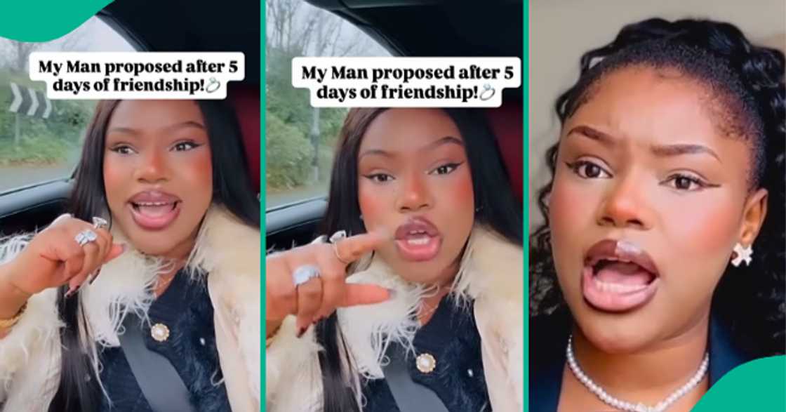 Man proposes to lady after five days of friendship.