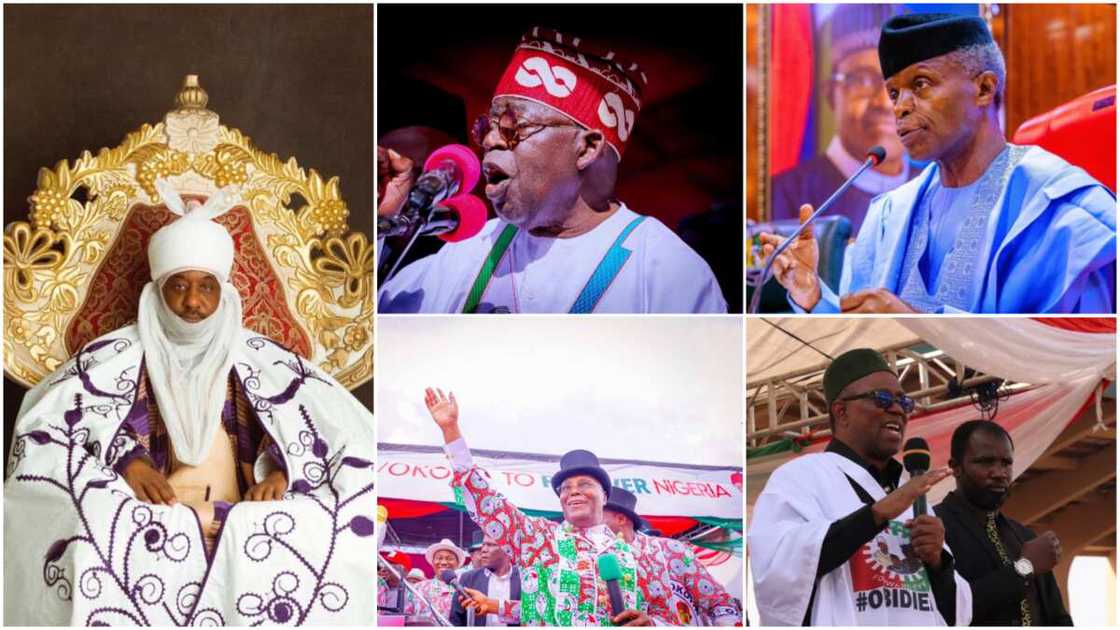 Muhammadu Sanusi II/Atiku Abubakar/Bola Tinubu/Peter Obi/Yemi Osinbajo/2023 Election