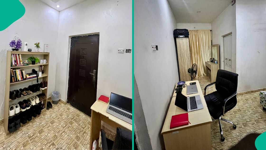 Photos emerge as Nigerian lawyer finally gets his own room at 30, celebrates online