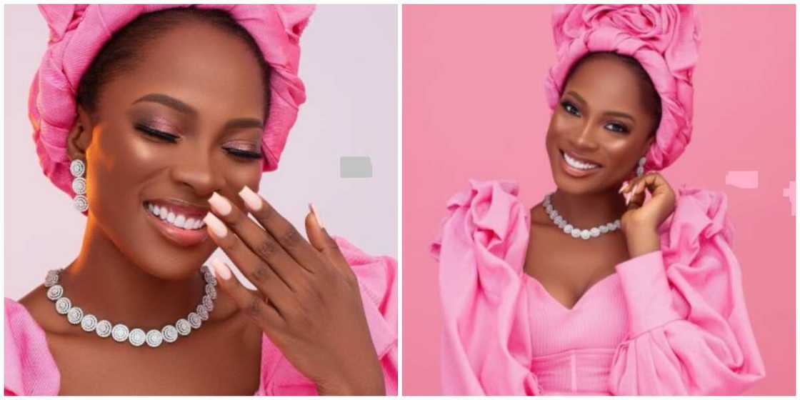 Photos of Jemima Osunde in pink. Photos of Jemima Osunde in pink.
