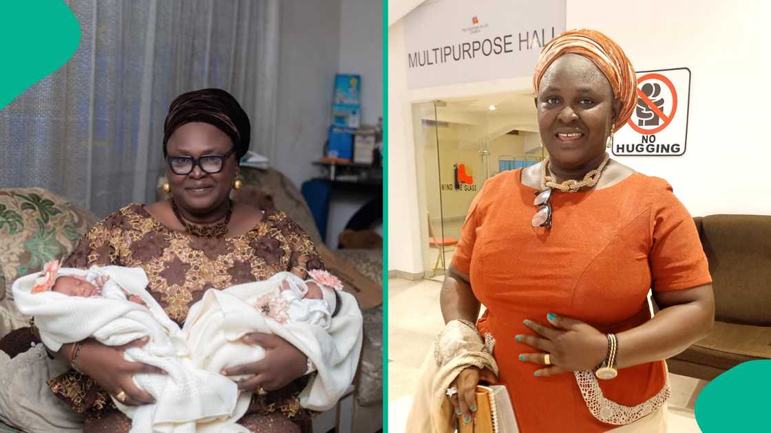 A woman in her 50s welcomed her twin girls A woman in her 50s welcomed her twin girls