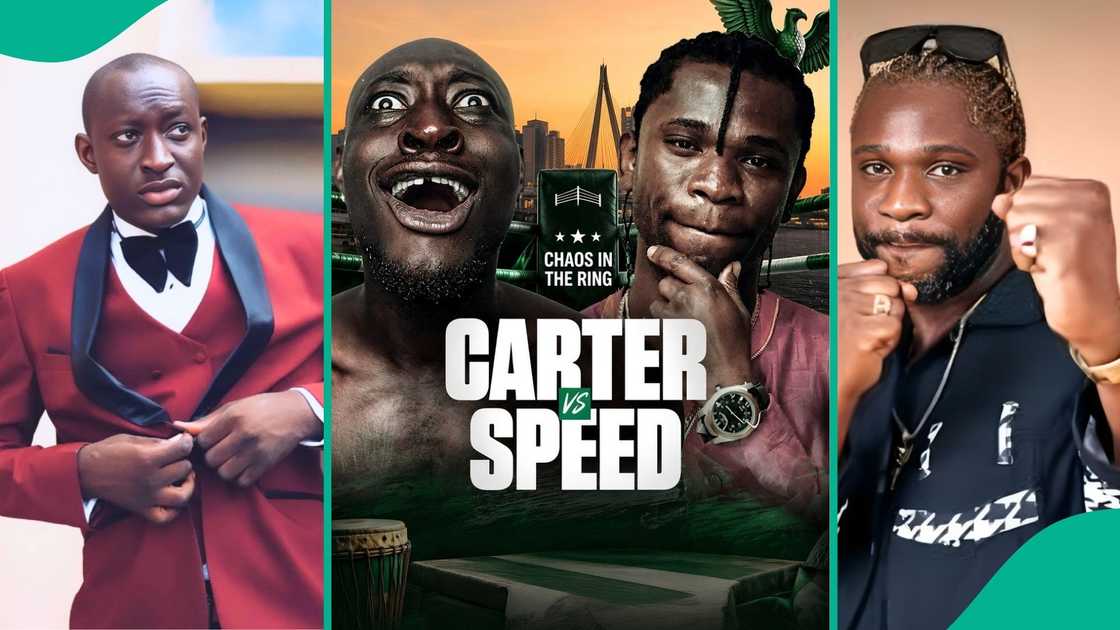 Carter Efe and Speed Darlington face off in upcoming celebrity boxing match tagged Chaos in the Ring Carter Efe and Speed Darlington face off in upcoming celebrity boxing match tagged Chaos in the Ring