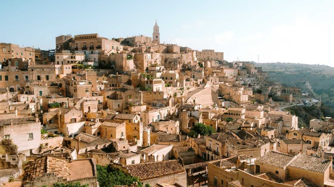 A view of ancient homes on Sassi di Matera. A view of ancient homes on Sassi di Matera.