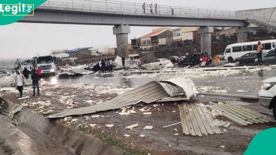 Nigerians React As Rainstorm Destroys Wike's Multi-Billion Naira Bus Terminal in Abuja