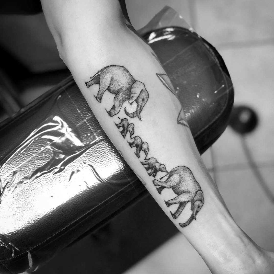 Tribal elephant tattoo