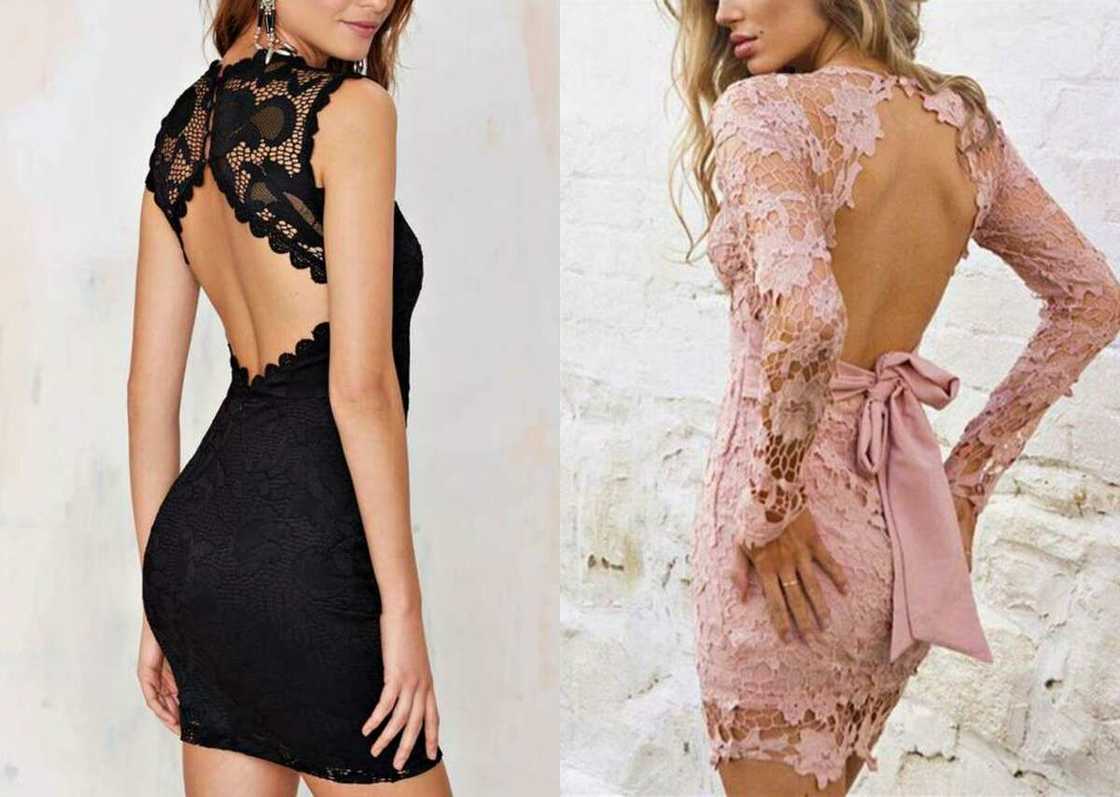 Dresses with an open back