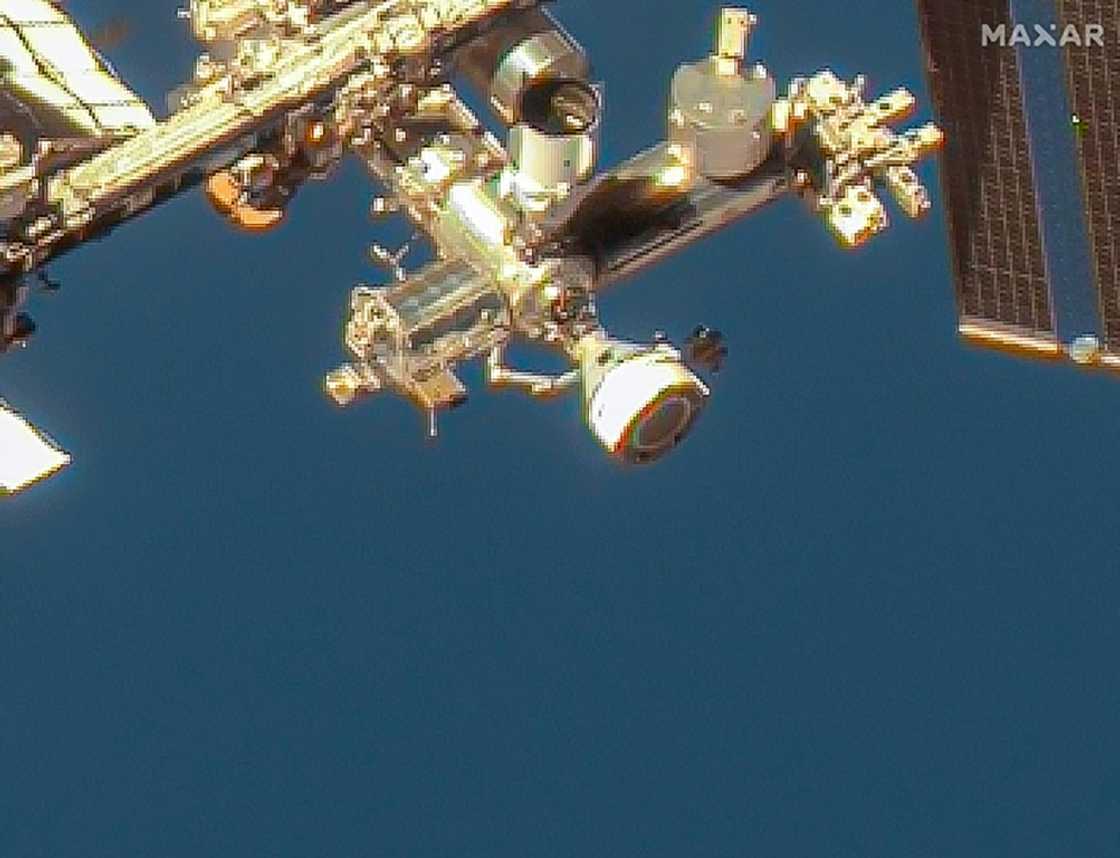 The Boeing Starliner spacecraft docks with the ISS forward port in an image courtesy of Maxar Technologies taken in June 2024 The Boeing Starliner spacecraft docks with the ISS forward port in an image courtesy of Maxar Technologies taken in June 2024