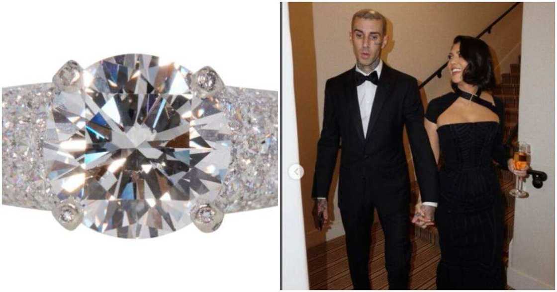 Travis Barker's wife auctions engagement ring.