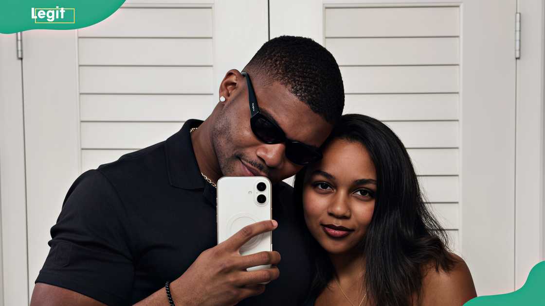 Jalen Brown and his wife sharing a moment together Jalen Brown and his wife sharing a moment together