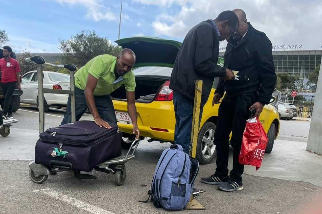Tigrai TV, a rebel-affiliated network, aired footage of passengers dropping to their knees and kissing the tarmac upon arrival in Mekele Tigrai TV, a rebel-affiliated network, aired footage of passengers dropping to their knees and kissing the tarmac upon arrival in Mekele