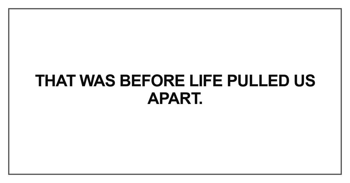 That was before life pulled us apart That was before life pulled us apart