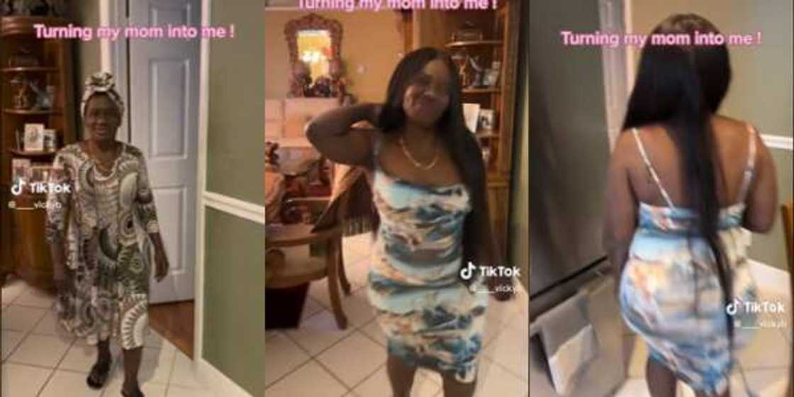 Reactions as Lady Turns Her Aged-Looking Mother Into a Younger Beautiful Woman In Viral Video