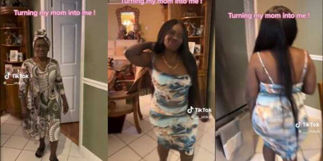 Reactions as Lady Turns Her Aged-Looking Mother Into a Younger Beautiful Woman In Viral Video Reactions as Lady Turns Her Aged-Looking Mother Into a Younger Beautiful Woman In Viral Video
