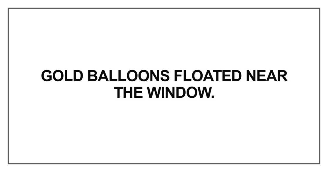 Gold balloons floated near the window Gold balloons floated near the window