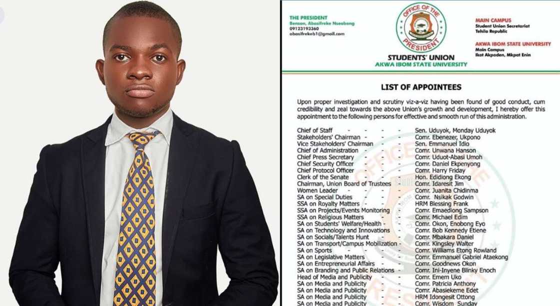 Photos of appointment list made by SUG president goes viral. Photos of appointment list made by SUG president goes viral.