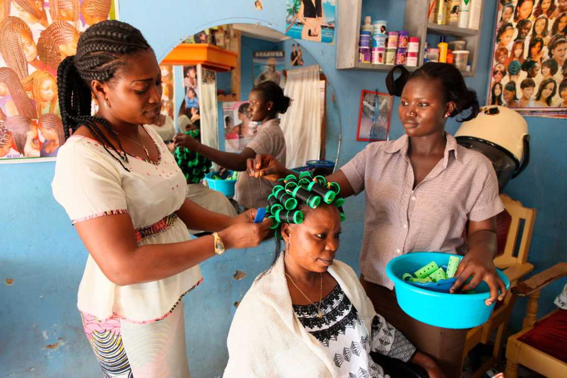 Women at a hair salon Women at a hair salon