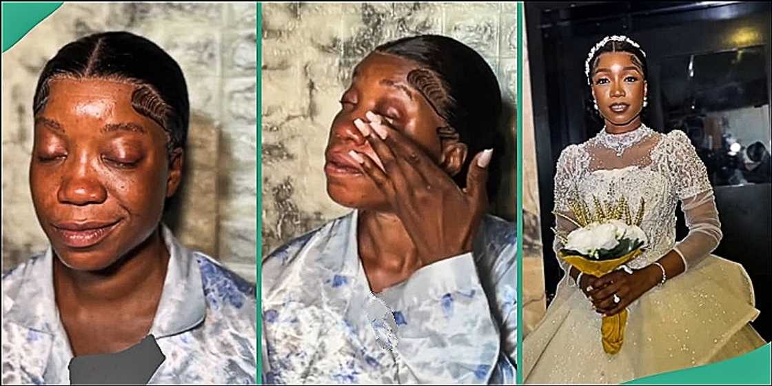 Nigerian bride in tears as she ties the knot