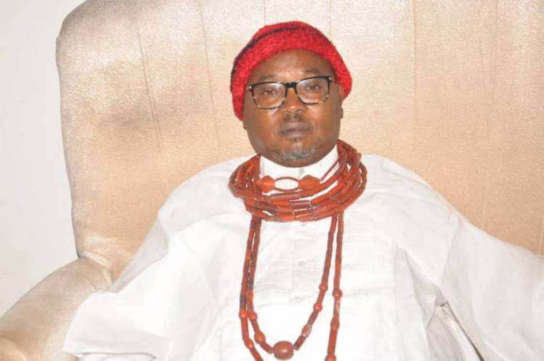 Chief Denis Omovie in his traditional attire Chief Denis Omovie in his traditional attire