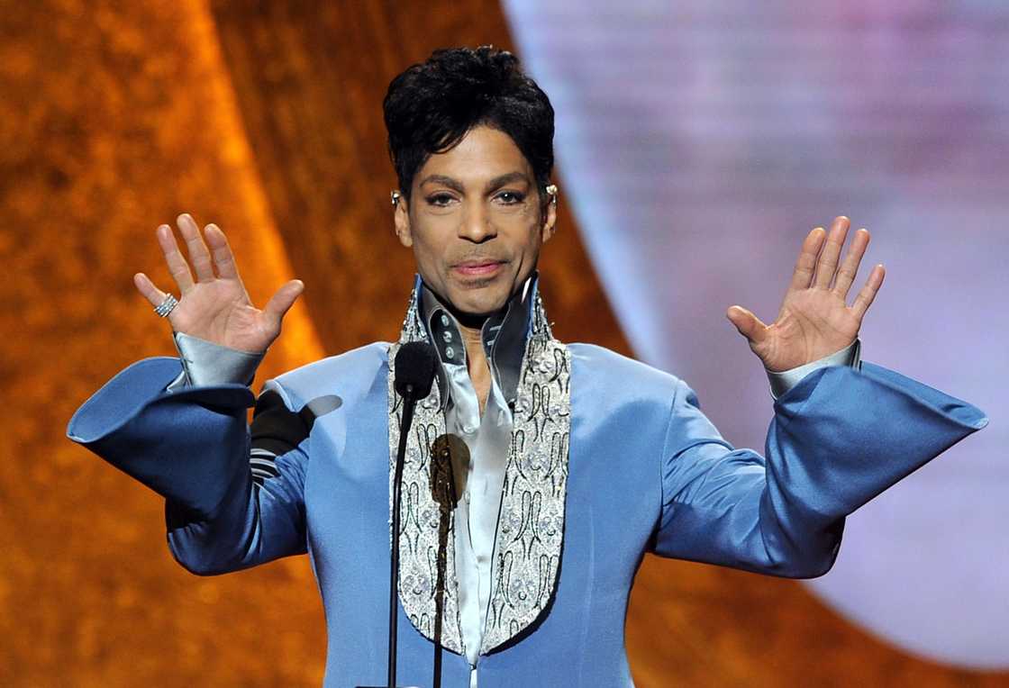 Prince speaks onstage at the 42nd NAACP Image Awards at The Shrine Auditorium in Los Angeles