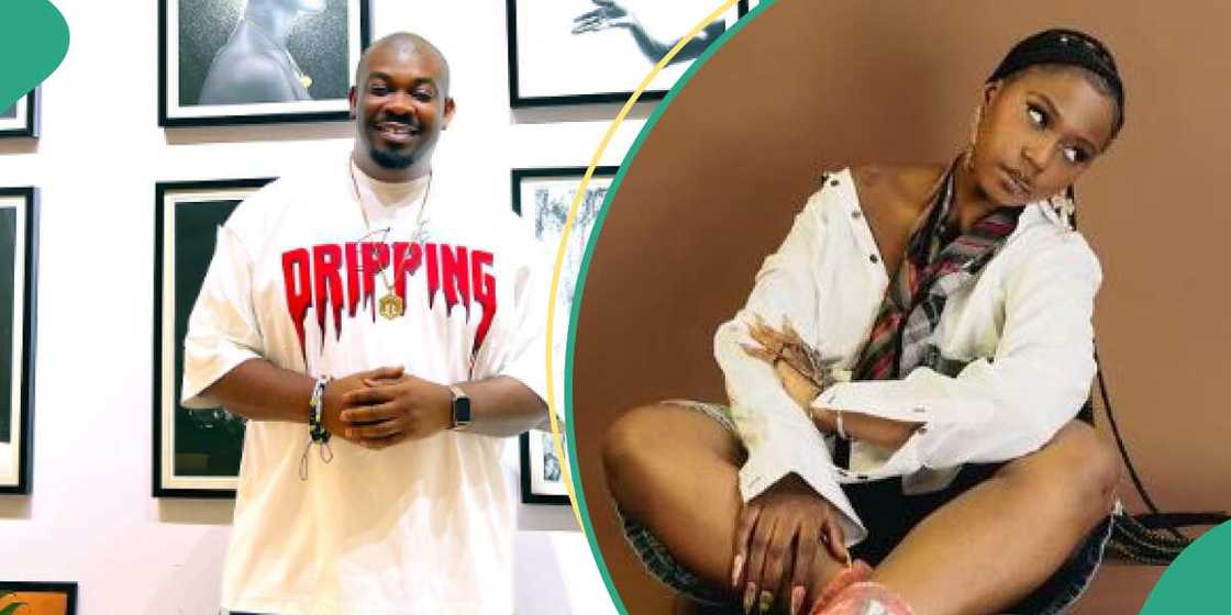 Mavin boss Don Jazzy and his new signee Mavin boss Don Jazzy and his new signee