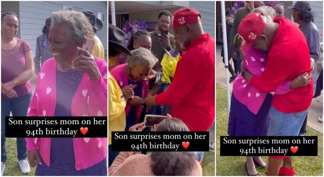 Photos of a man and his 94-year-old mother. Photos of a man and his 94-year-old mother.