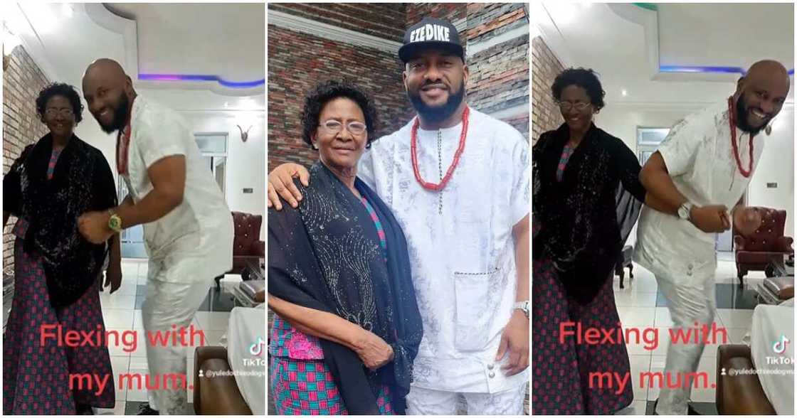 Photos of Yul Edochie and his mum