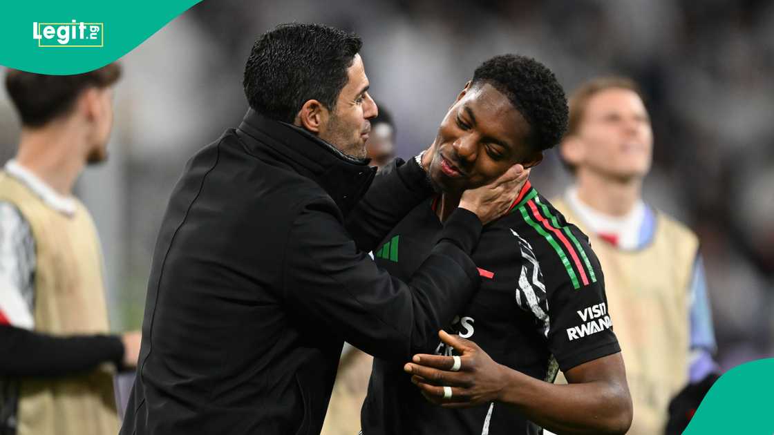 Myles Lewis-Skelly, defenderm Real Madrid, UEFA Champions League, quarterfinal Myles Lewis-Skelly, defenderm Real Madrid, UEFA Champions League, quarterfinal