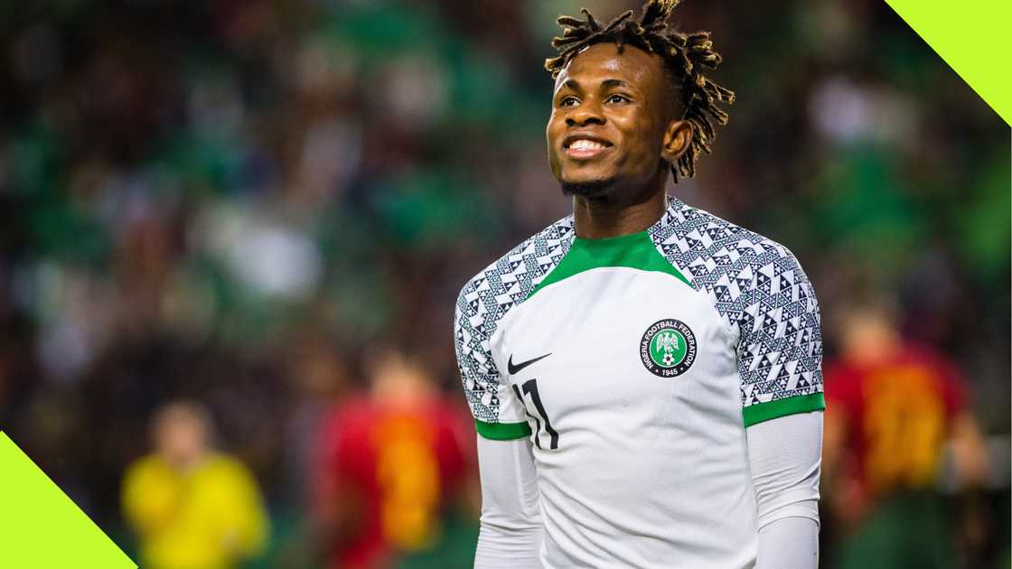 Samuel Chukwueze in action for the Super Eagles of Nigeria