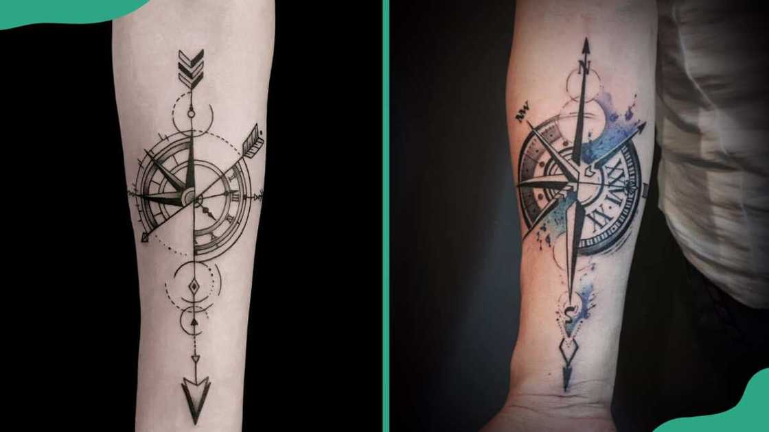 Compass and clock tattoo Compass and clock tattoo