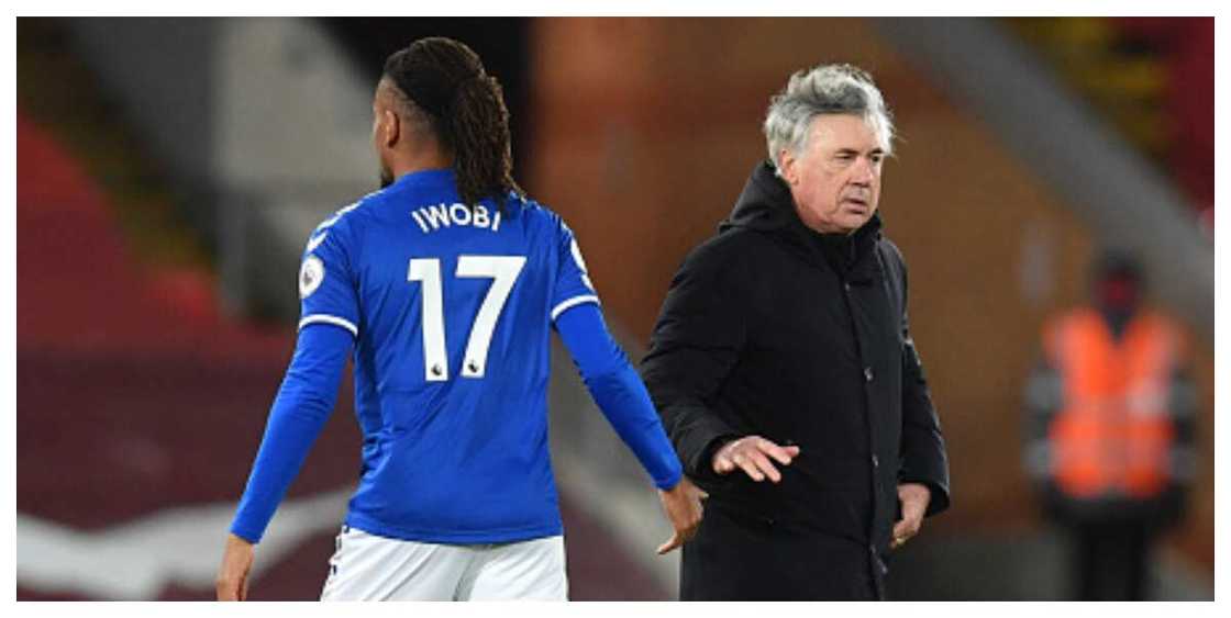 Iwobi in trouble as Everton boss Ancelotti questions his social media post