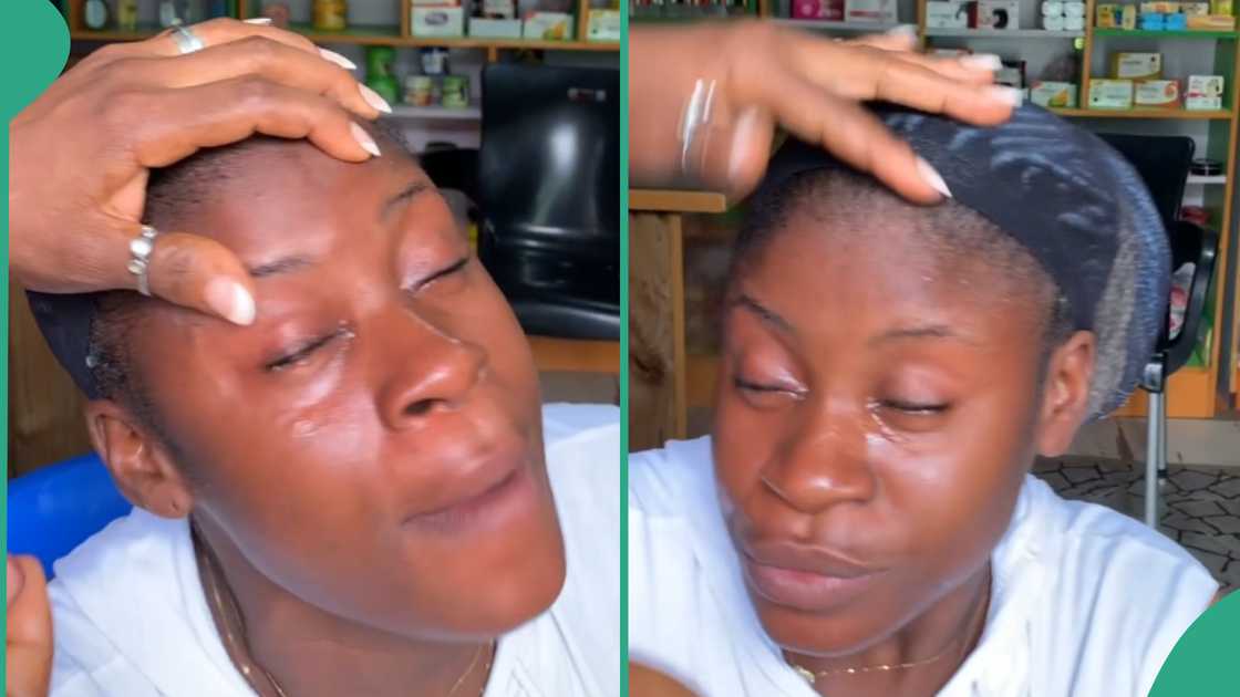 Nigerian lady who fixed contact lenses. Nigerian lady who fixed contact lenses.