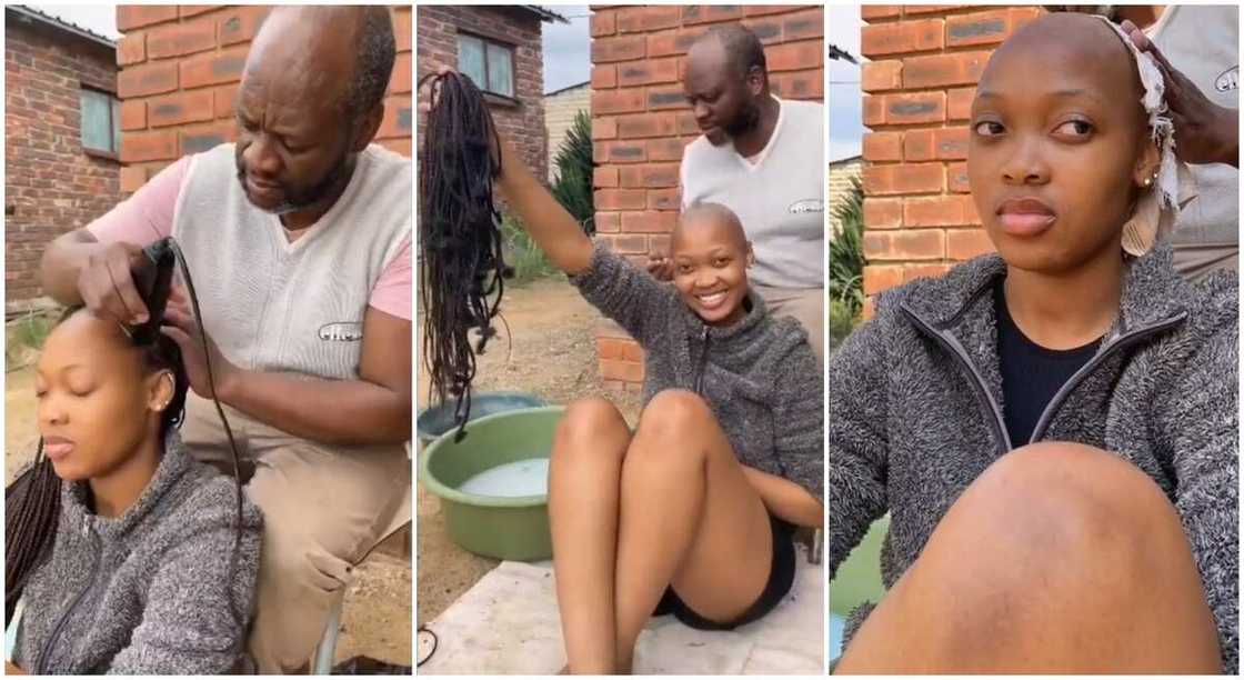 Photos of a lady having hair cut. Photos of a lady having hair cut.