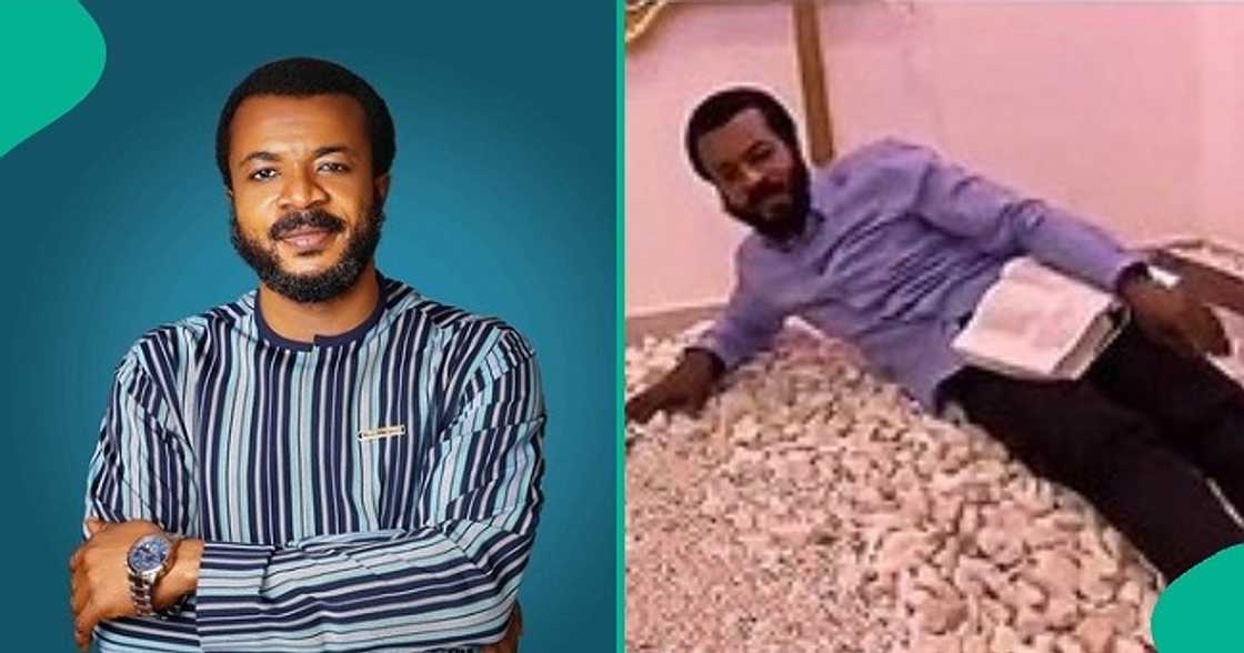 Video shows heap of stones where Prophet Ebuka Obi sleeps at night Video shows heap of stones where Prophet Ebuka Obi sleeps at night