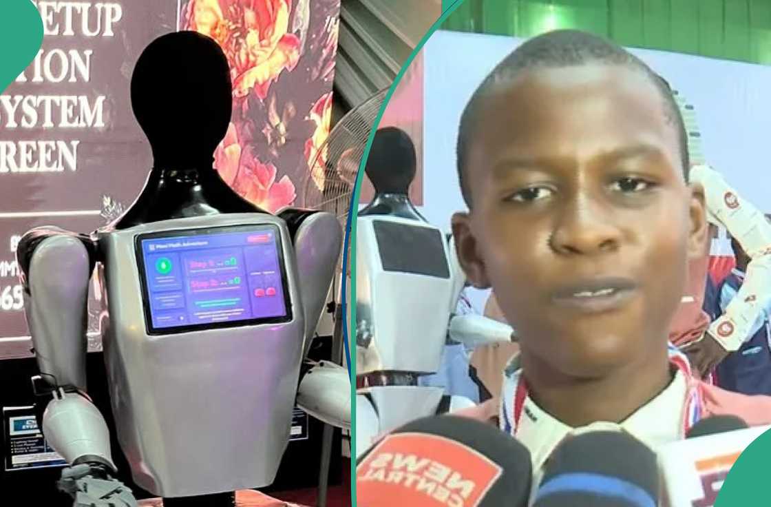 The humanoid robot demonstrated how it solves mathematics and science questions through voice interaction The humanoid robot demonstrated how it solves mathematics and science questions through voice interaction