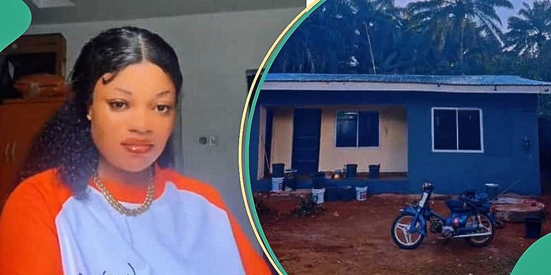 Lady displays house she built for parents Lady displays house she built for parents
