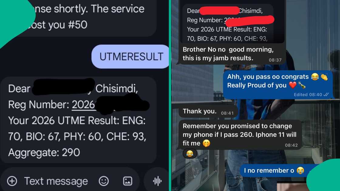 A man shows 2026 UTME result of his younger sister who wants new phone A man shows 2026 UTME result of his younger sister who wants new phone