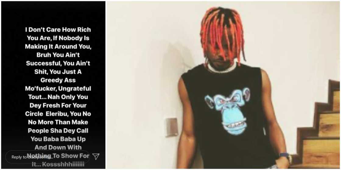 If you are rich and nobody around you is making it, you're an ungrateful tout, Singer Oladips blows hot If you are rich and nobody around you is making it, you're an ungrateful tout, Singer Oladips blows hot