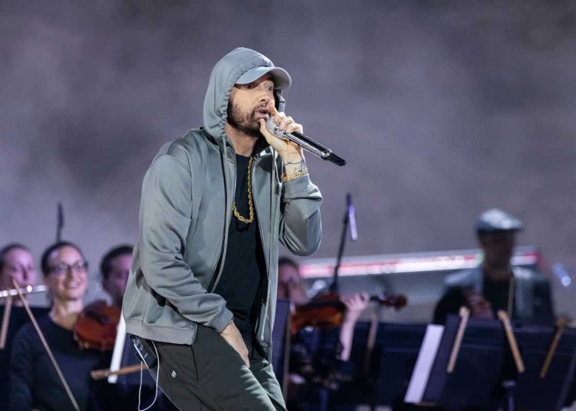 Eminem performs at a concert