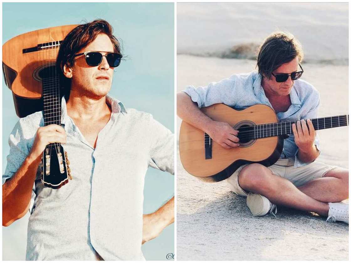 Thomas Dutronc en compagnie de sa guitare Thomas Dutronc en compagnie de sa guitare