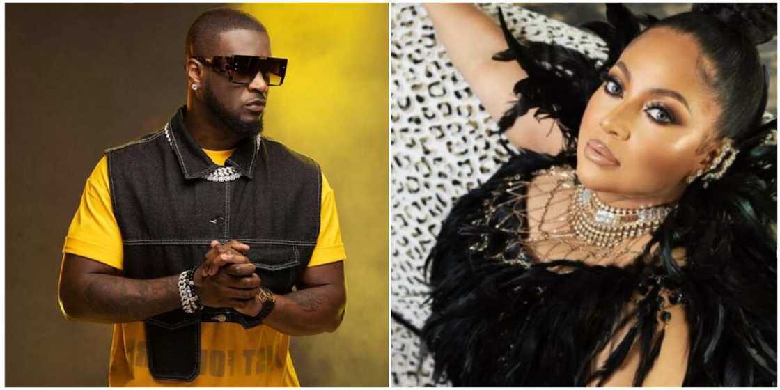 Peter Okoye and female fan Peter Okoye and female fan