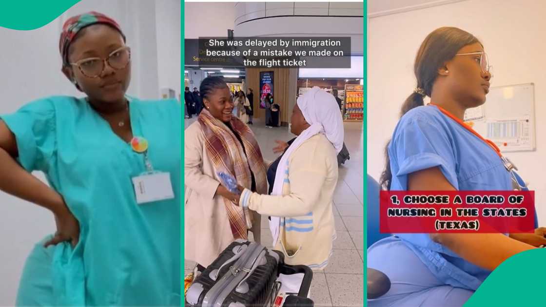 Nigerian nurse brings her mother to the UK to see her grandchild Nigerian nurse brings her mother to the UK to see her grandchild