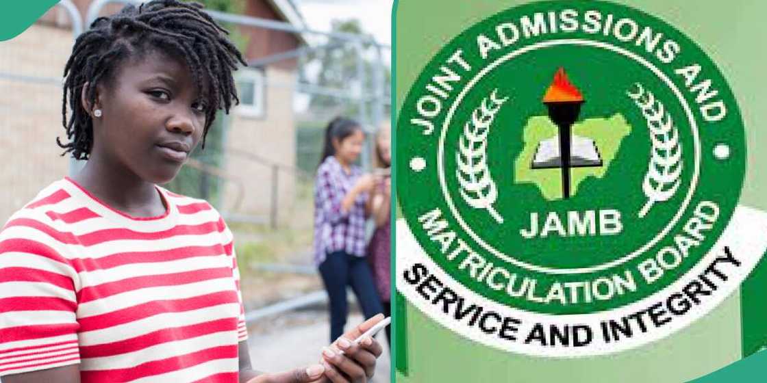 Girl weeps after checking her JAMB result.