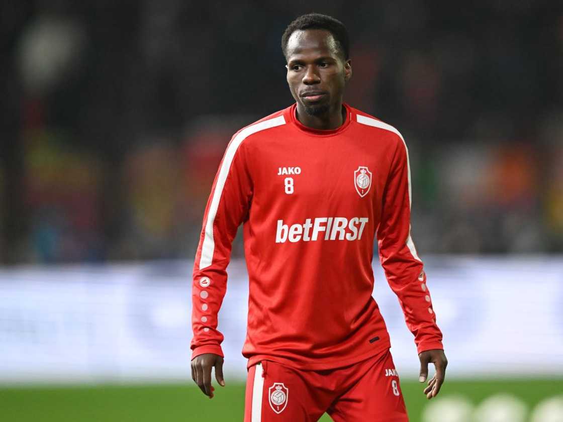 Alhassan Yusuf at the Bosuil Stadium in Antwerp, Belgium.