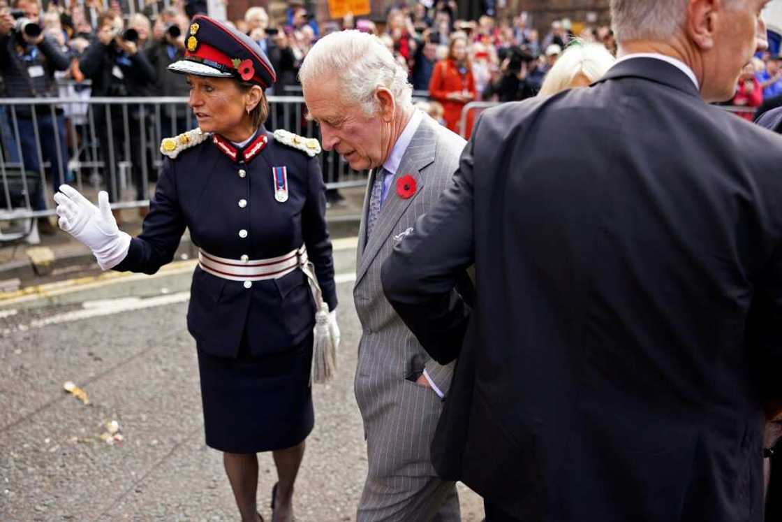 King Charles III was on a visit to York, northern England, when eggs were thrown King Charles III was on a visit to York, northern England, when eggs were thrown