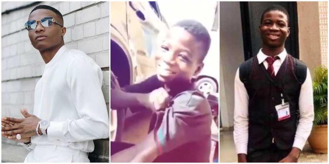 New photos of teenage mechanic Wizkid is sponsoring in school in 2018