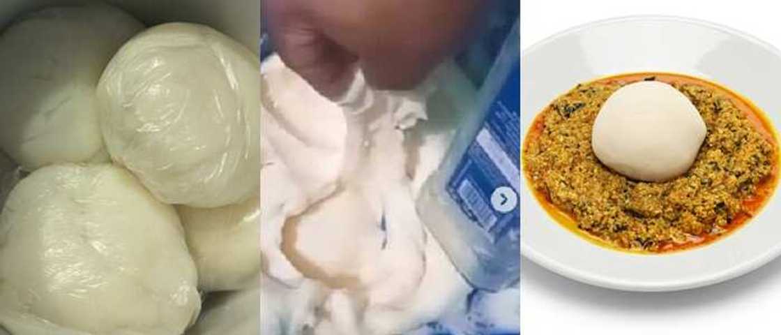 Osogbo man pounds yam with rubber basin and wine bottle Osogbo man pounds yam with rubber basin and wine bottle