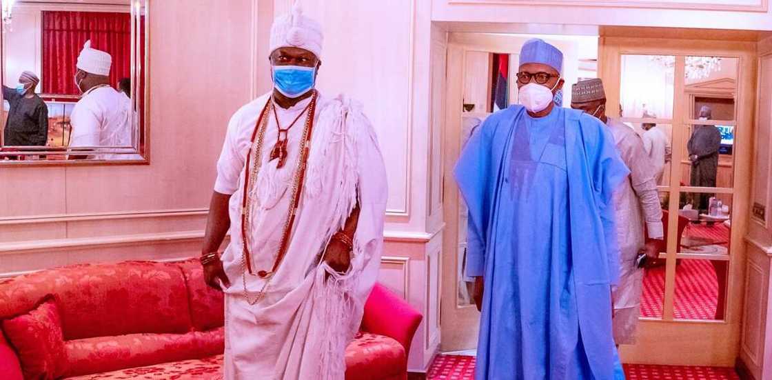 Ooni meets Buhari behind closed door amid ethnic tension in Ondo, Oyo Ooni meets Buhari behind closed door amid ethnic tension in Ondo, Oyo