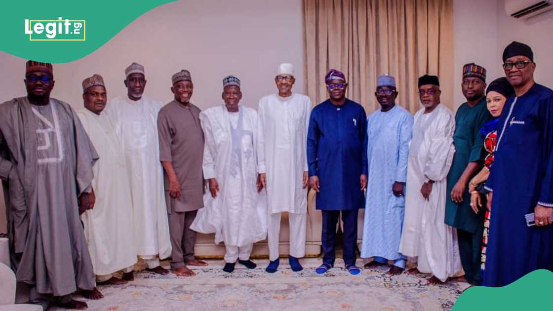 Abdullahi Ganduje has led APC leader to former President Muhammadu Buhari. Abdullahi Ganduje has led APC leader to former President Muhammadu Buhari.